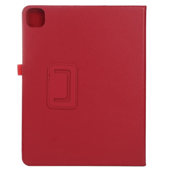 iPad Pro 13 2024 Litchi Textur Solid Fodral i Läder - Tablet Skal Röd