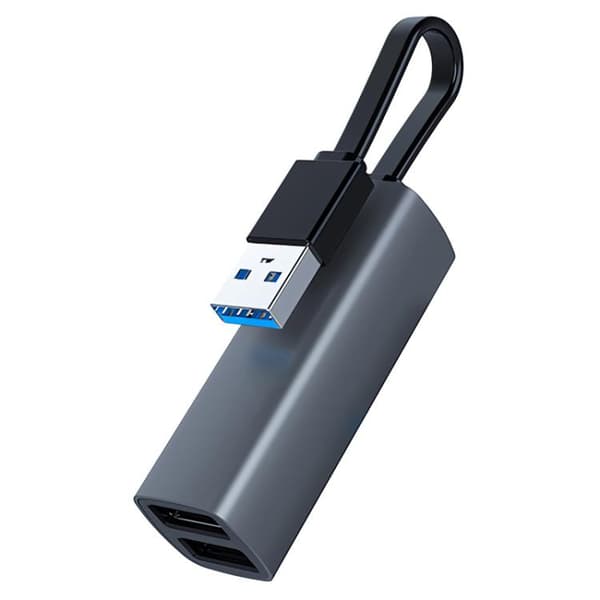 USB till USB3.0, Dubbel USB2.0, SD, TF Kort Bärbar Multifunktionell Dockningsstation Hub Adapter (Grå)