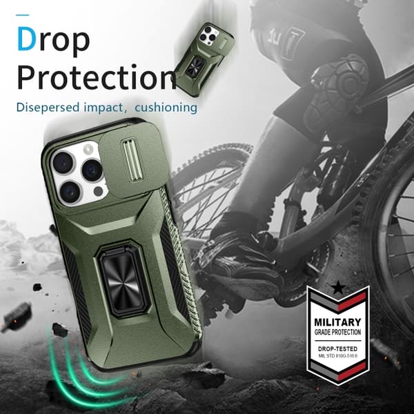 iPhone 16 Pro Max Sliding Camshield Skal - Skydda Din Telefon Med Stil Alpingrön