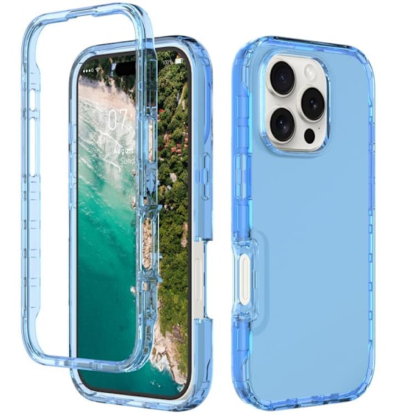 iPhone 16 Pro Shockproof Klar Gradient PC + TPU Skal Blå
