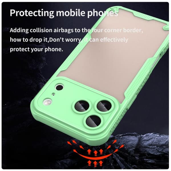 iPhone 18 Pro Max / iPhone 17 Pro Max Skal - Armor Glaze PC Hybrid TPU Grön