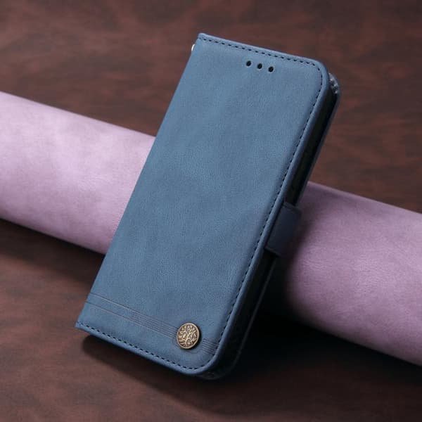 iPhone 18 Pro Max / iPhone 17 Pro Max Skal läderfodral - Livets Träd Design Blå