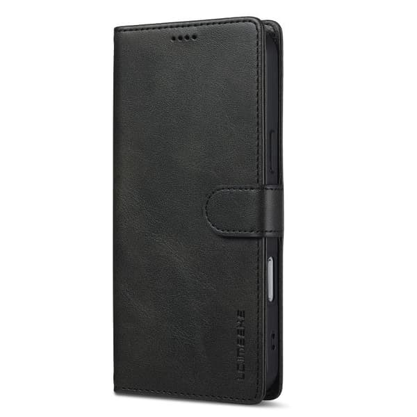 iPhone 18 Pro Max / iPhone 17 Pro Max Skal - Kalvtextur med Horisontell Vändning Svart