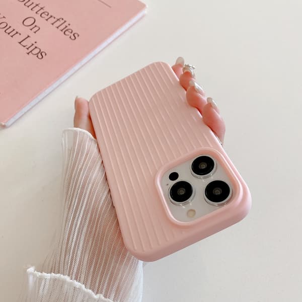 iPhone 16 Pro Max Macaroon Tile Stripe TPU Hybrid PC Skal Gul