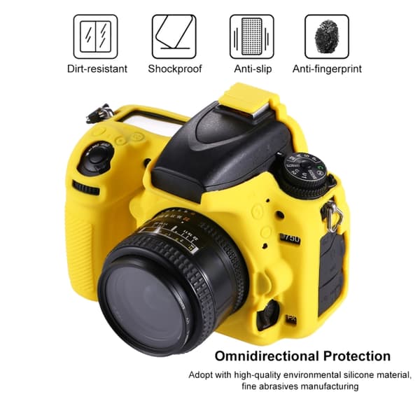Mjukt silikonfodral för Nikon D750 Gul