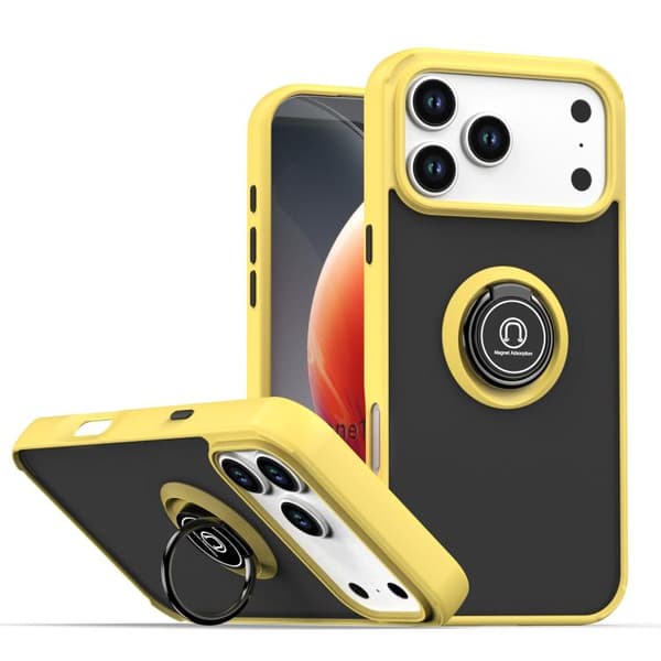 iPhone 18 Pro / iPhone 17 Pro Skal Q Shadow 1 Series TPU + PC med Ring Gul