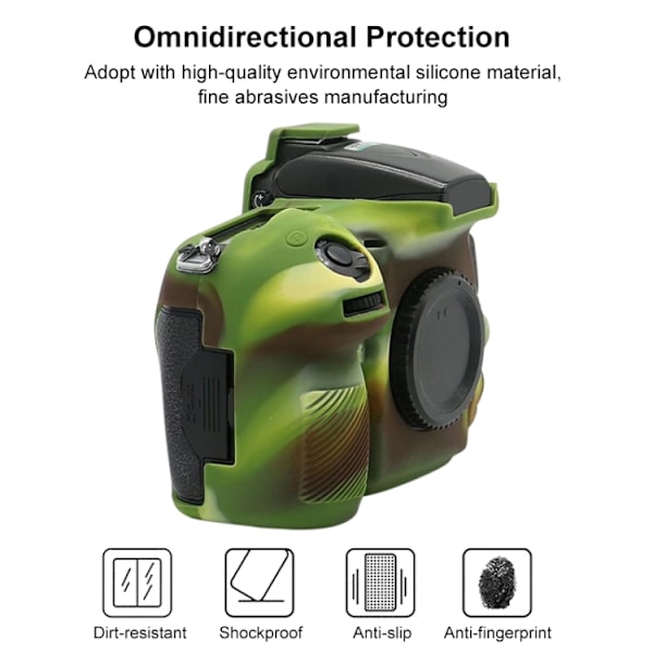 Mjukt silikonfodral för Nikon D810 Kamouflage