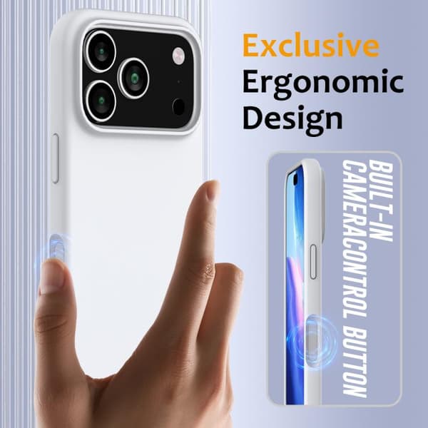 iPhone 18 Pro / iPhone 17 Pro Shockproof Silikon Skal med MagSafe Vit