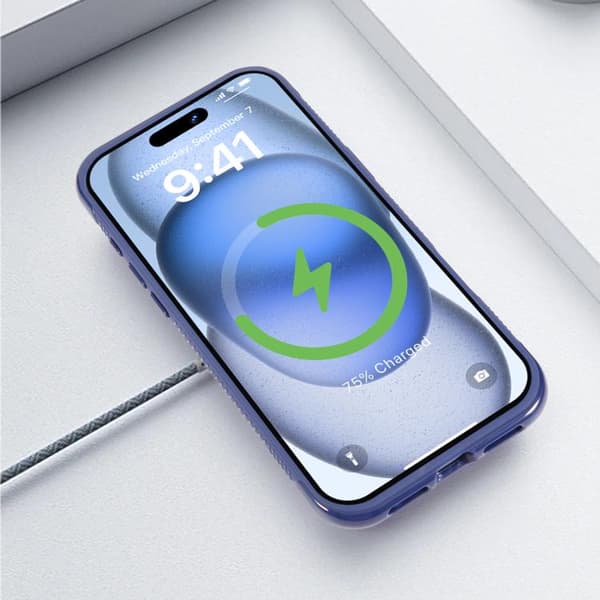 iPhone 17 Skal med Solid Färg och Transparent Kant, MagSafe Magnetisk Grå