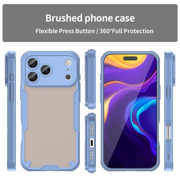 iPhone 18 Pro Max / iPhone 17 Pro Max Skal - Armor Glaze PC Hybrid TPU Blå