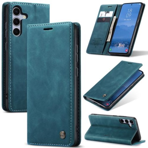 Samsung Galaxy S25 5G Skal CaseMe 013 Multifunktionell Horisontell Flip Läder Blå