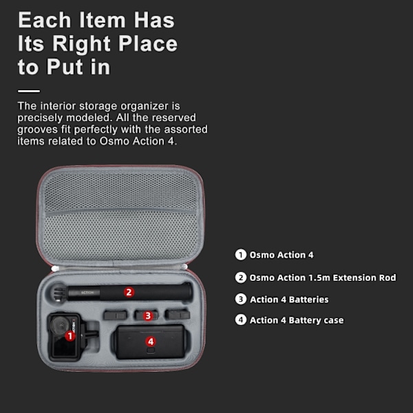 För DJI Osmo Action 4 aMagisn Medium Storage Pack Protection Movement Camera Accessories