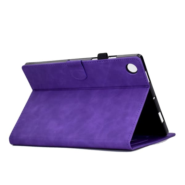 Samsung Galaxy Tab A9 / A11 Prägad Flip-Läderfodral Lila