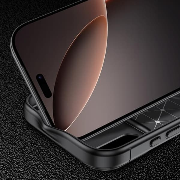 iPhone 18 Pro Max / iPhone 17 Pro Max Skal - kolfibertextur, stöttålig TPU