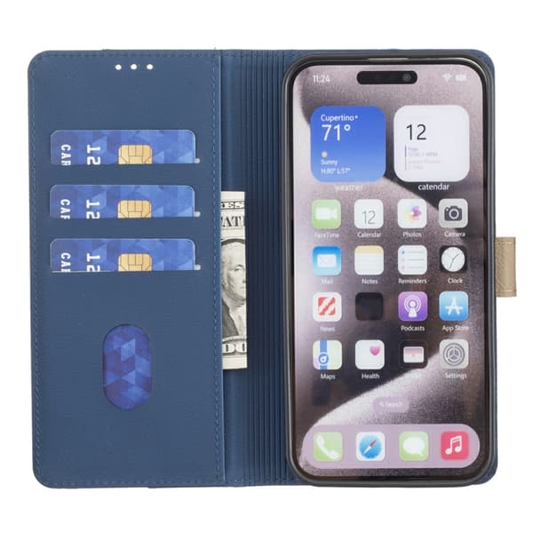 Redmi Note 14 Pro 5G / Note 14 Pro+ 5G Färgmatchande RFID Antistöld Läderfodral Blå