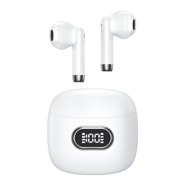 USAMS IAII15 Zero Sense II Series Digital Display Mini TWS Semi-In-Ear Trådlösa Bluetooth-hörlurar Vit