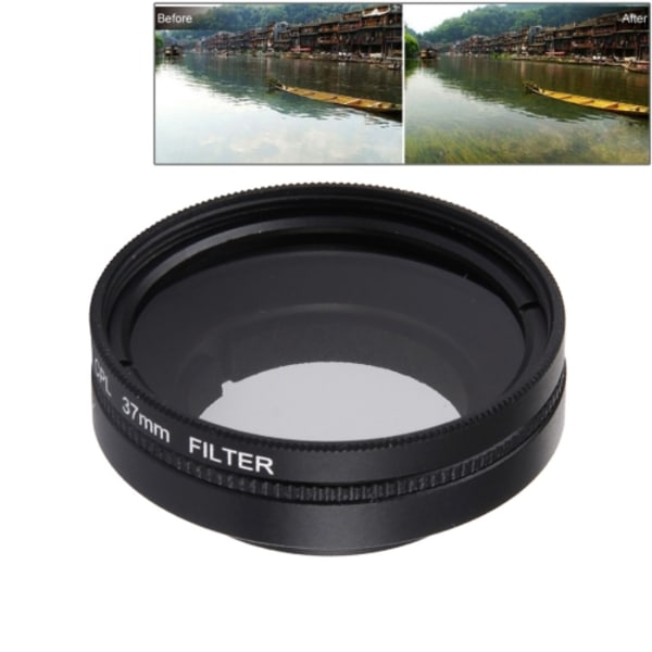 JUNESTAR för Xiaomi Xiaoyi Yi II 4K Sport Action Camera Proffesional 37mm CPL Filter + Objektivskydd