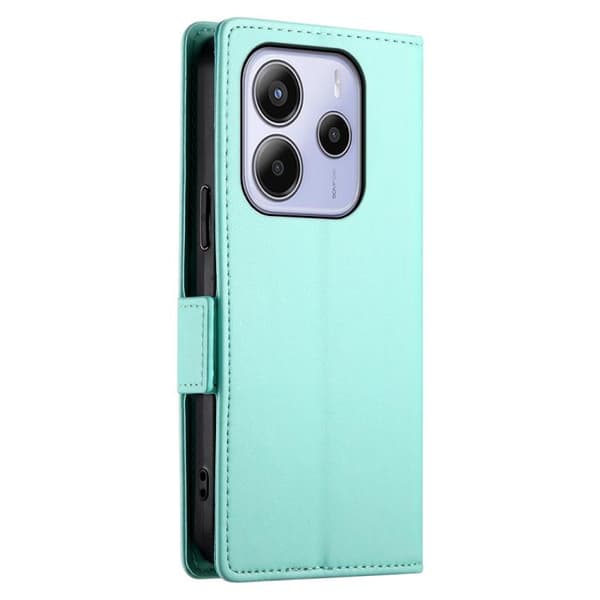 Redmi Note 14 4G - Global Sidobuckle Magnetisk Frostad Läderfodral Mintgrön