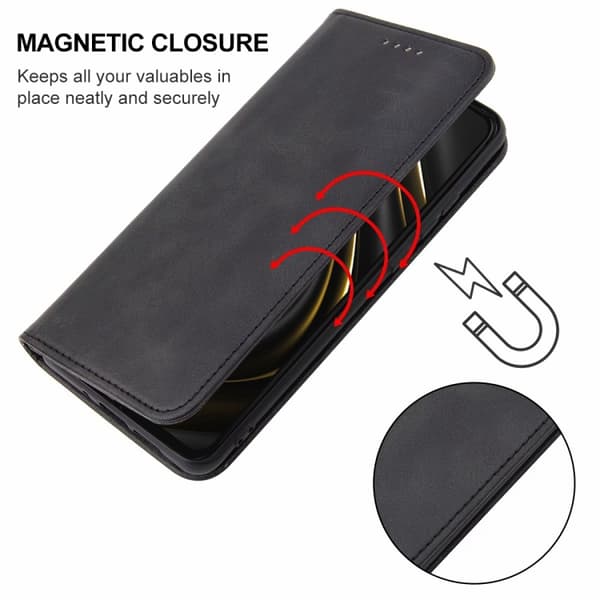 Poco M3 - Magnetisk Stängning Läder fodral Svart