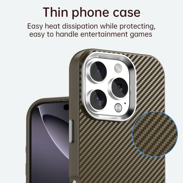 iPhone 16 Pro Max Kolfiber Series IMD Skal Brun