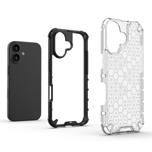 iPhone 17 Skal med Honeycomb Stötskydd Svart