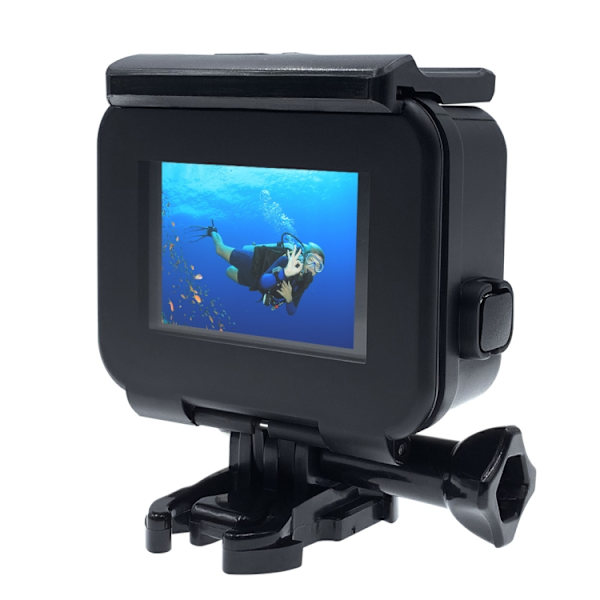 60m Vattentätt Hus Skyddande Fodral för GoPro HERO (2018) / HERO7 Black /6 /5, med Spänne Basfäste & Skruv, Behöver Inte Ta Bort Objektiv