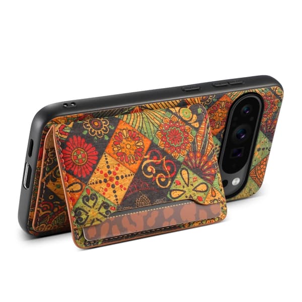 för Pixel 9 Pro Skal med Kortfack - Elegant och Praktisk Mobilskydd Höstgul