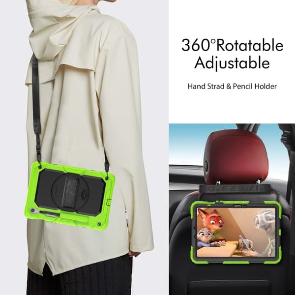 Samsung Galaxy Tab S8/S7 Silikon + PC Tabletfodral Gul Grön+Svart