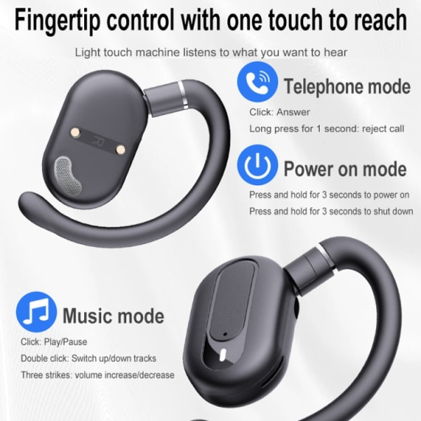 Hanger Typ Stereo Utomhusljud Bluetooth-hörlurar med laddningsfack Hudfärg