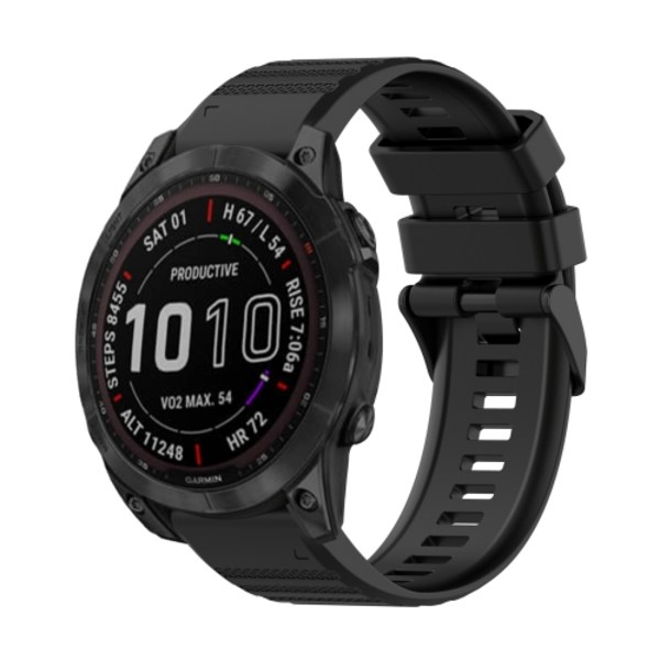 För Garmin Fenix ​​7 Solar 22 mm horisontell textur watch med borttagningsverktyg Black
