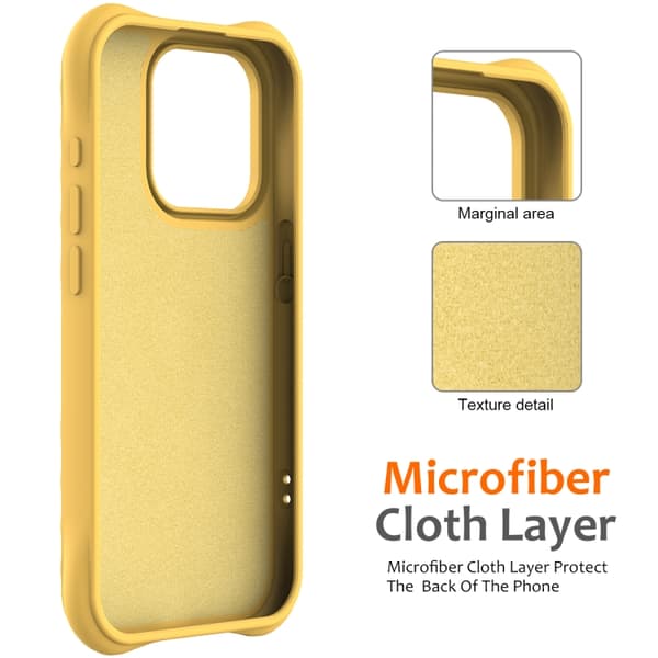iPhone 16 Pro Wave Texture MagSafe Magnetisk Flytande Silikon Skal Gul