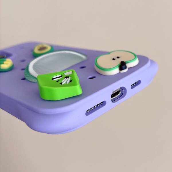 iPhone 16 Pro Max Solid Color Hål DIY Frukt PC Stötsäker Skal Rosa