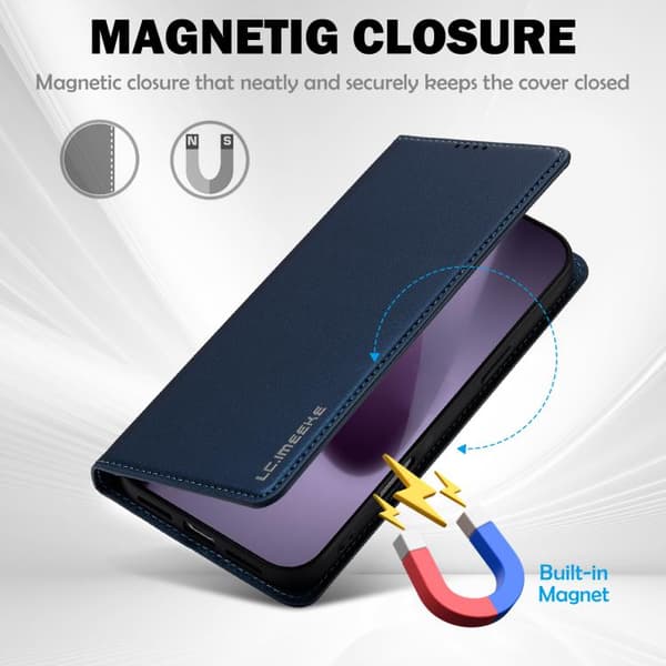 iPhone 18 Pro Max / iPhone 17 Pro Max Skal - LC.IMEEKE L1 Series med Frostad Fin Textur av PU Blå