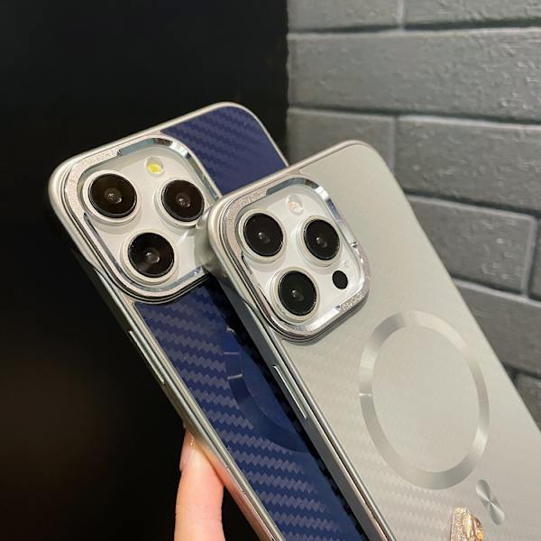 iPhone 16 Pro AG Kolfiber Frameless MagSafe Skal Blå