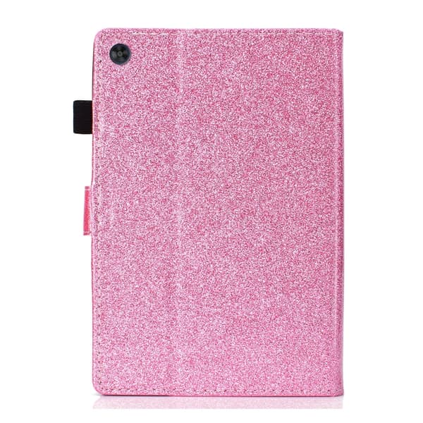Samsung Galaxy Tab A9 / A11 Glittrig PU Tabletfodral med Sömn/Väckfunktion Rosa