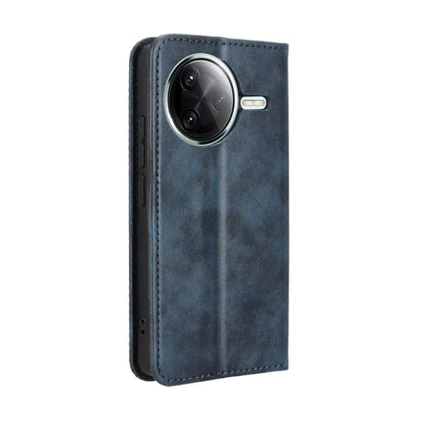 Redmi K80 / K80 Pro - Magnetisk Spänne Retro Textur Läder fodral Blå