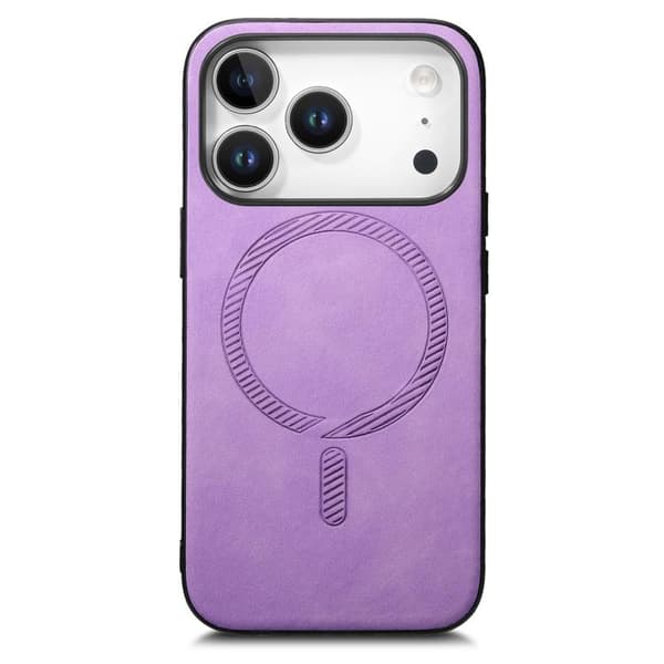 iPhone 18 Pro Max / iPhone 17 Pro Max Skal - Solid Color Retro Magsafe PU Purpur