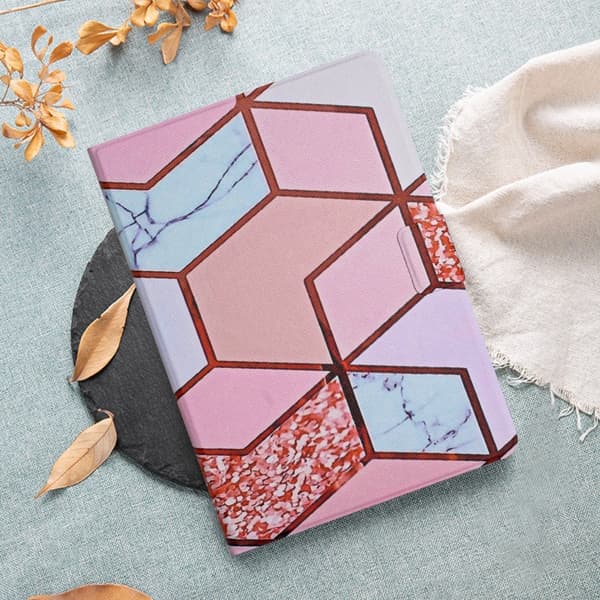 Samsung Galaxy Tab A9 / A11 Marble Mönster Smart PU Fodral med Sömn/Väckfunktion Splicing Marble