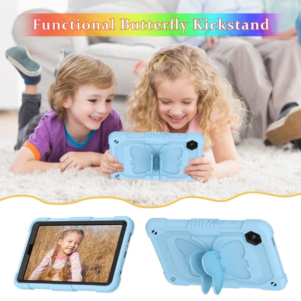Samsung Galaxy Tab A9 / A11 Robust Butterfly Kickstand Fodral Isblå
