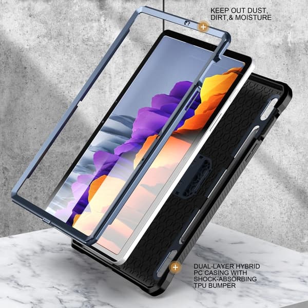Samsung Galaxy Tab S7/S8 Explorer PC + TPU Skyddsfodral med Penna Blå