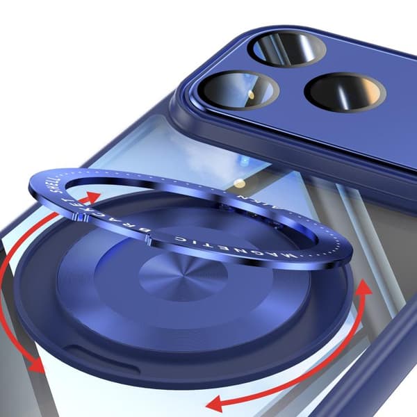 iPhone 18 Pro Max / iPhone 17 Pro Max 360 Hållare Magsafe Akryl Hybrid TPU Skal Blå
