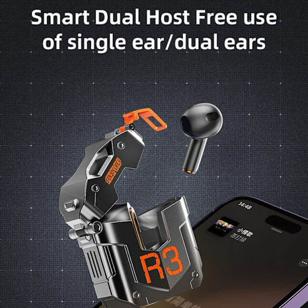 ROCK R3 Steampunk Mecha Trådlösa Bluetooth-hörlurar Vinterblått