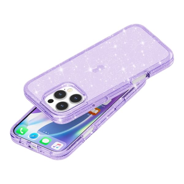 iPhone 16 Pro Shockproof Terminator Glittrande Pulver Skal Purpur