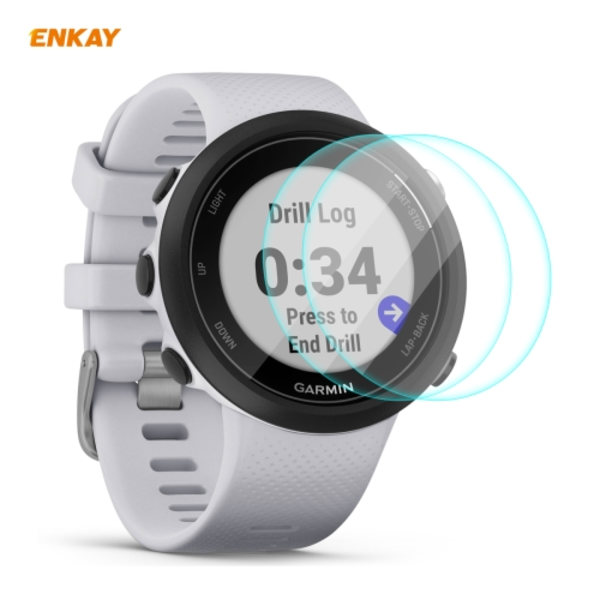 För Garmin Swim 2 2 ST Hat-Prince 0.2mm 9H 2.15D Curved Edge Skärmskydd i härdat glas Watch film