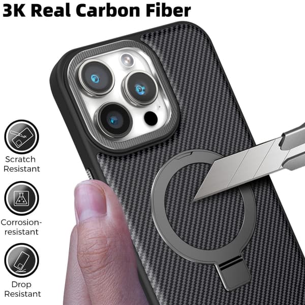 iPhone 16 Pro Max Kolfiber MagSafe Skal - Premium Skydd och Stil Guld