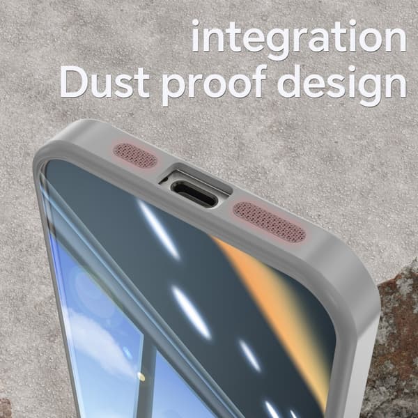 iPhone 16 Pro Max Skal Akryl Hybrid TPU Armor Stötsäker Telefonfodral Grå