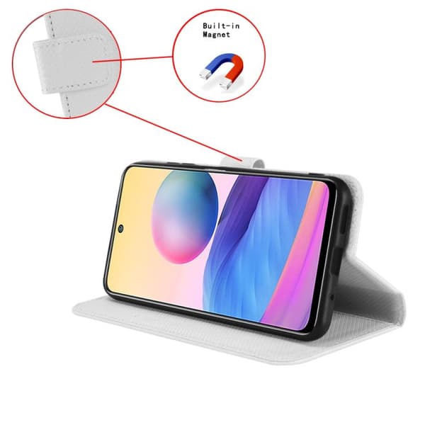 Redmi Note 14 Pro 4G - Diamanttexturerat Läderfodral Vit