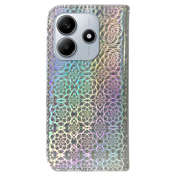 Redmi Note 14 5G - Färgglad Magnetisk Spänne Läder fodral Silver