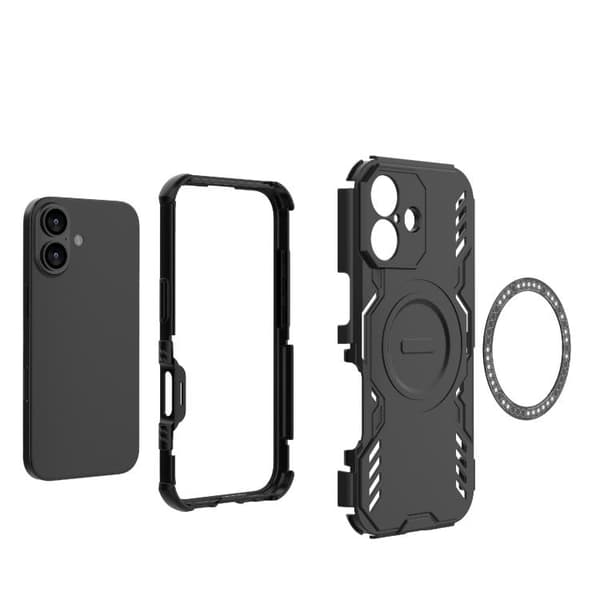 iPhone 17 Skal med Butterfly Armor MagSafe Magnetring och Stötsäker Design Blå