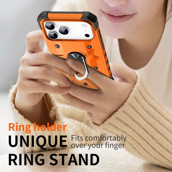 iPhone 18 Pro Max / iPhone 17 Pro Max Skal med Ringhållare Orange